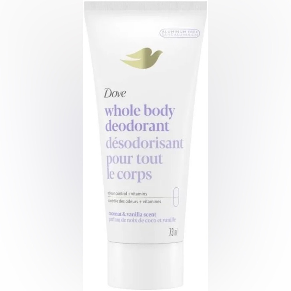 3 Dove Whole Body Deodorant Cream - Coconut & Vanilla - 73ml new